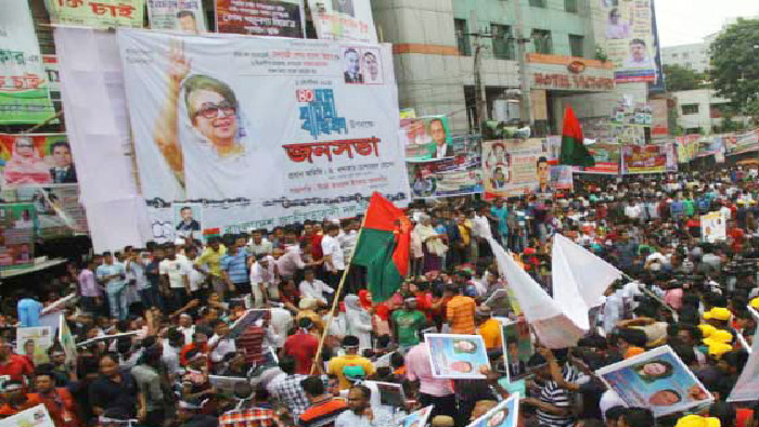 নয়াপল্টনে চলছে বিএনপির সমাবেশ