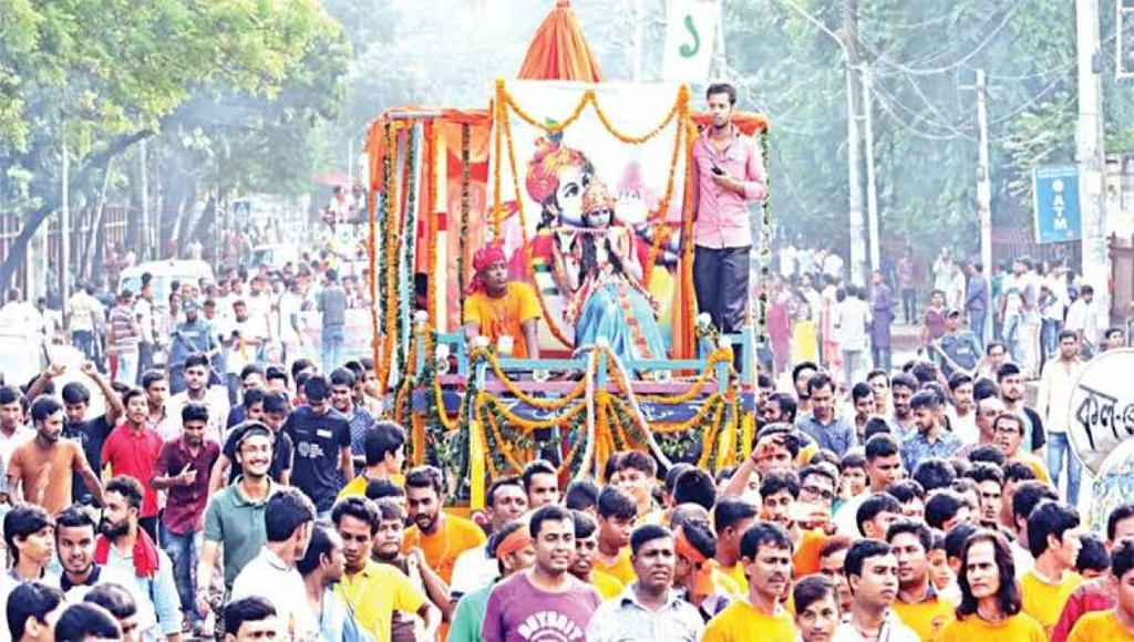 শ্রীকৃষ্ণের জন্মদিন উপলক্ষ্যে শোভাযাত্রা শুরু