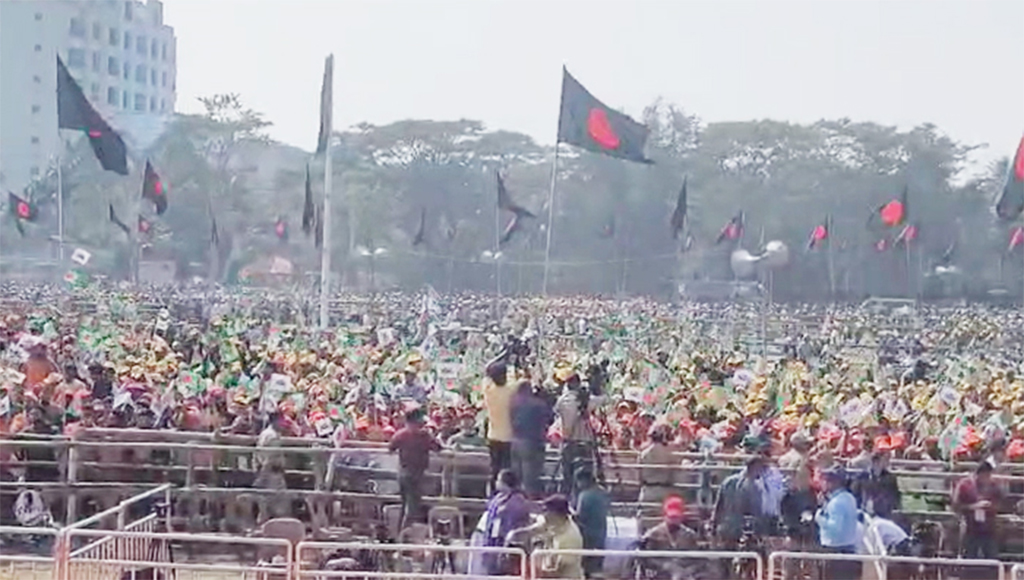 বরিশালে শেখ হাসিনার জনসভা শুরু
